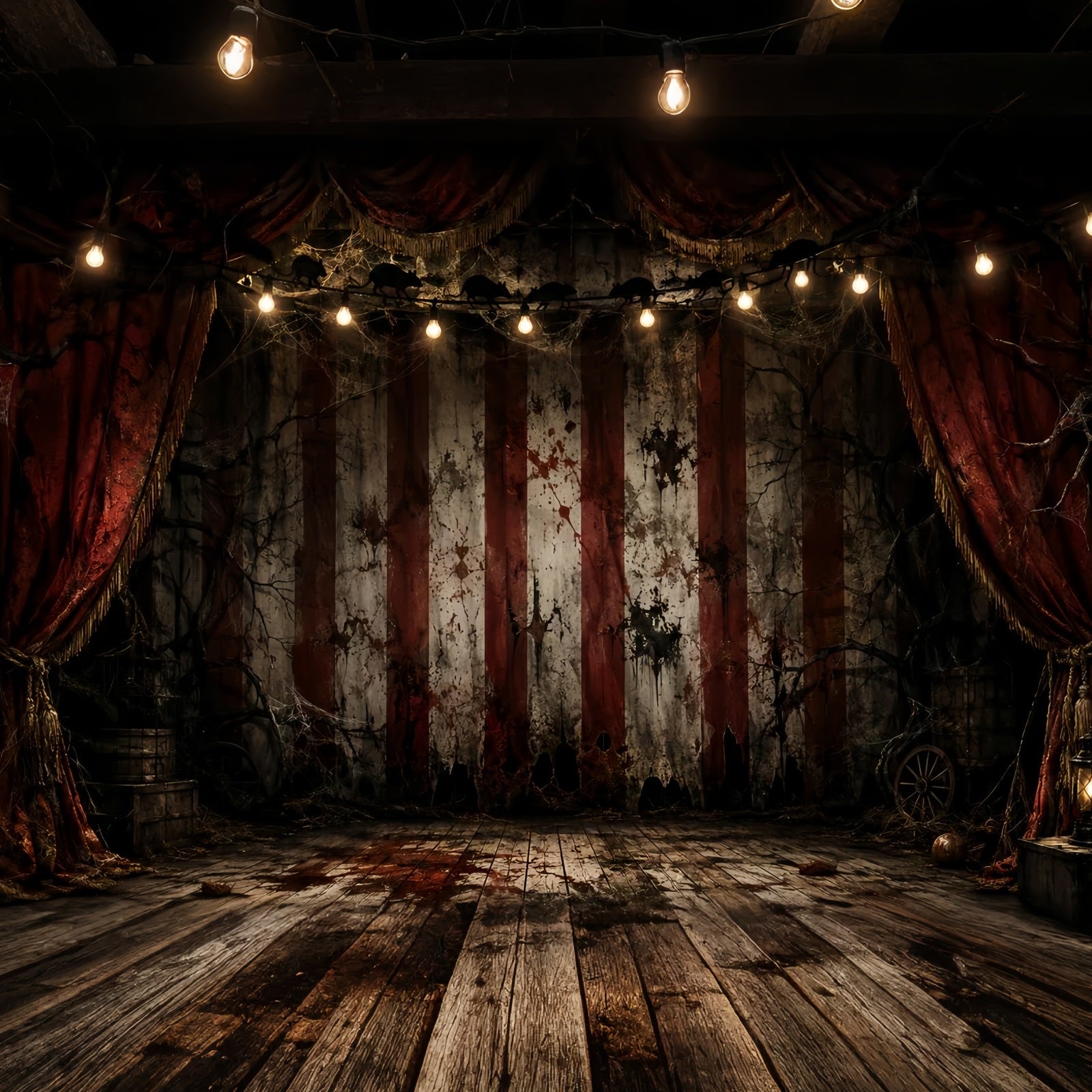 Halloween Clown Backdrop Bloody Circus Curtain Stage Halloween Fabric Backdrop UK LXX67-158