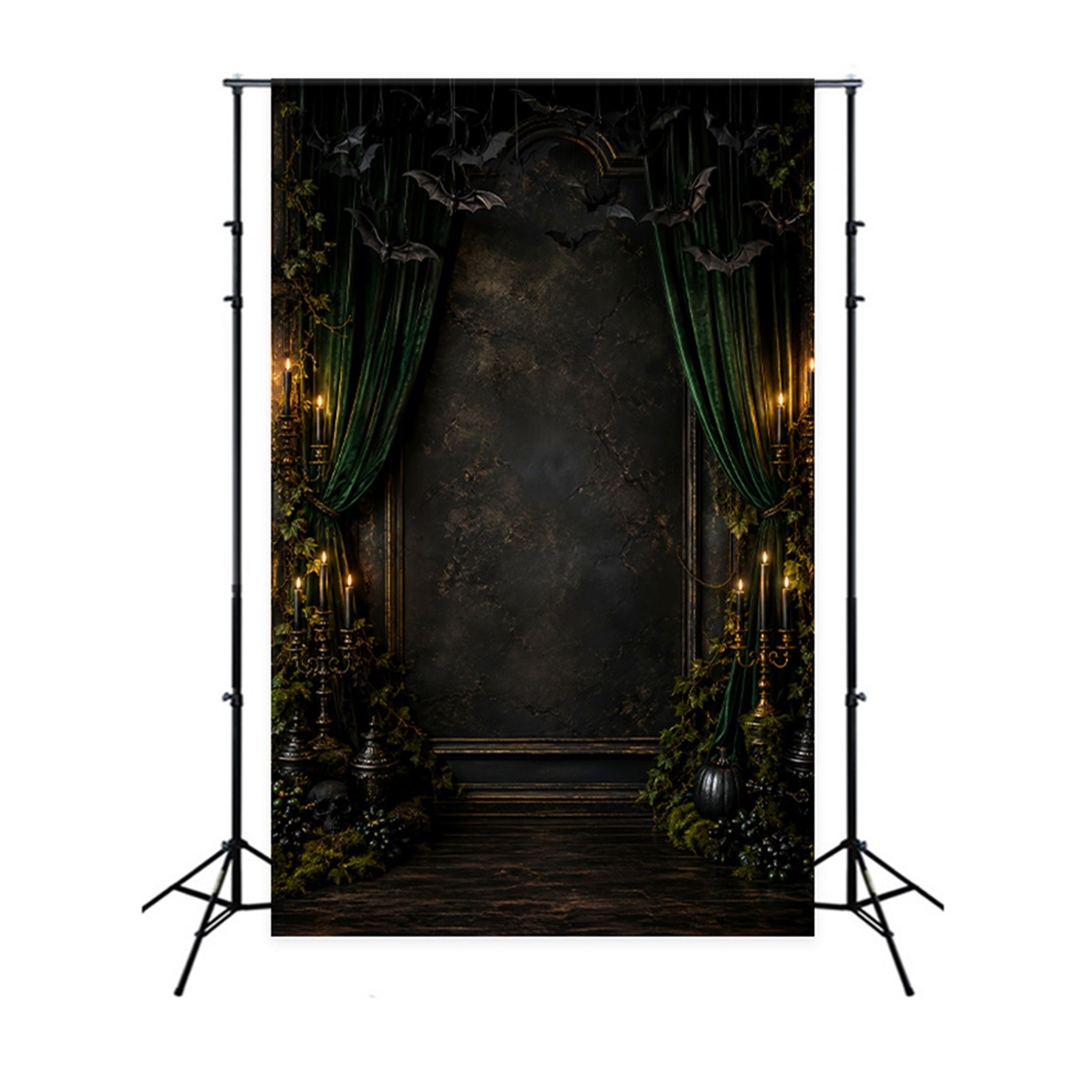 Halloween Scene Backdrop Emerald Bat Candle Chamber Backdrop For Halloween UK LXX67-205