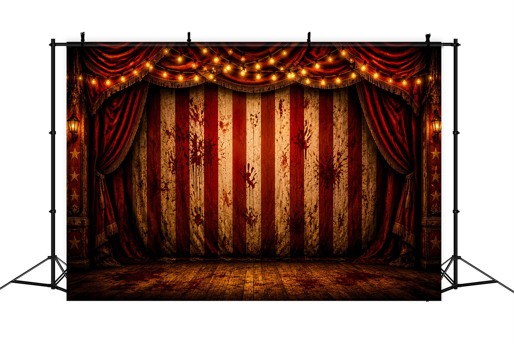 Halloween Backdrop Outdoor Bloody Circus Curtain Stage Photo Backdrop Halloween UK LXX67-22