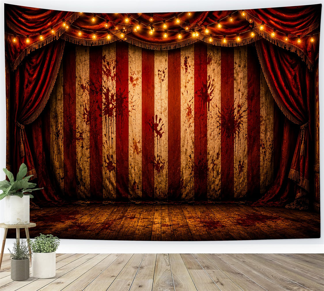 Halloween Backdrop Outdoor Bloody Circus Curtain Stage Photo Backdrop Halloween UK LXX67-22
