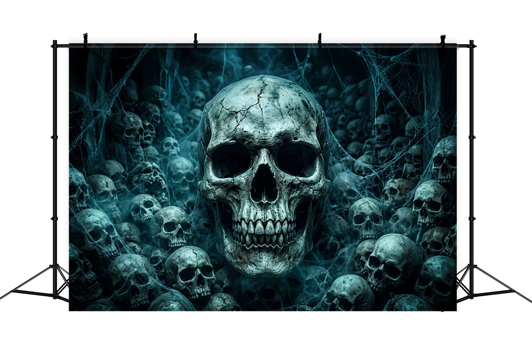 Skeleton Backdrop Cobweb Skull Crypt Horde Spooky Backdrops UK LXX67-235