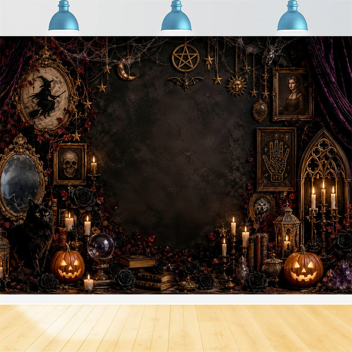 Witches Backdrop Gothic Occult Cat Altar Magic Backdrops UK LXX67-251