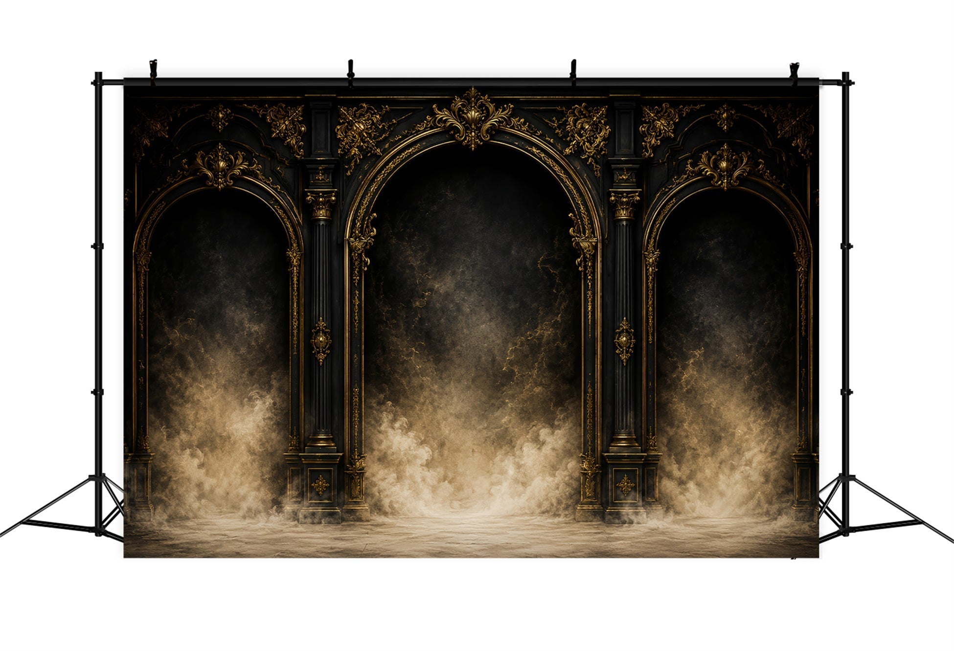 Simple Halloween Backdrop Gothic Golden Archway Columns Extra Large Halloween Backdrop UK LXX67-54