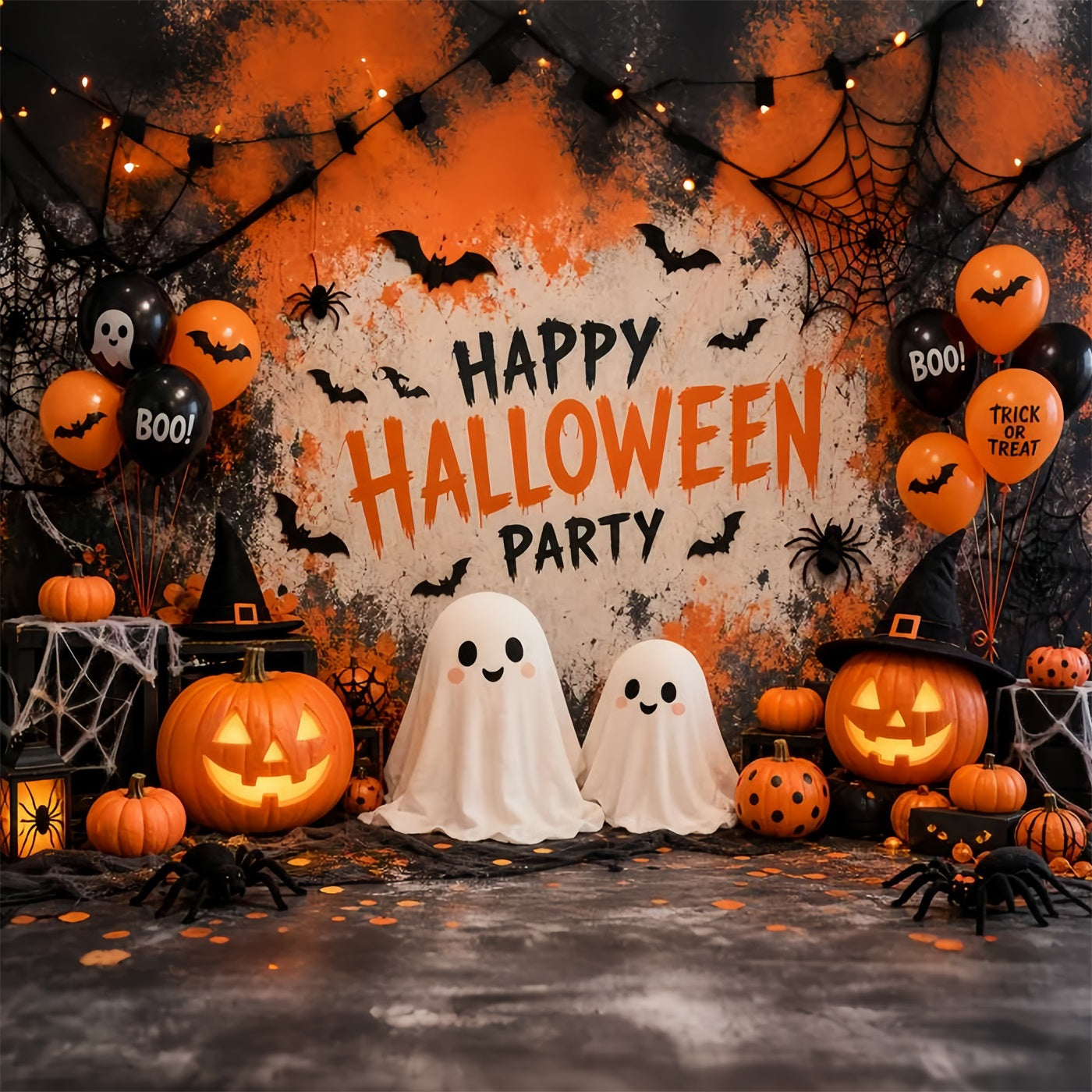 Halloween Party Picture Backdrop Ghost Pumpkin Balloon Decor Halloween Backdrop UK LXX67-57