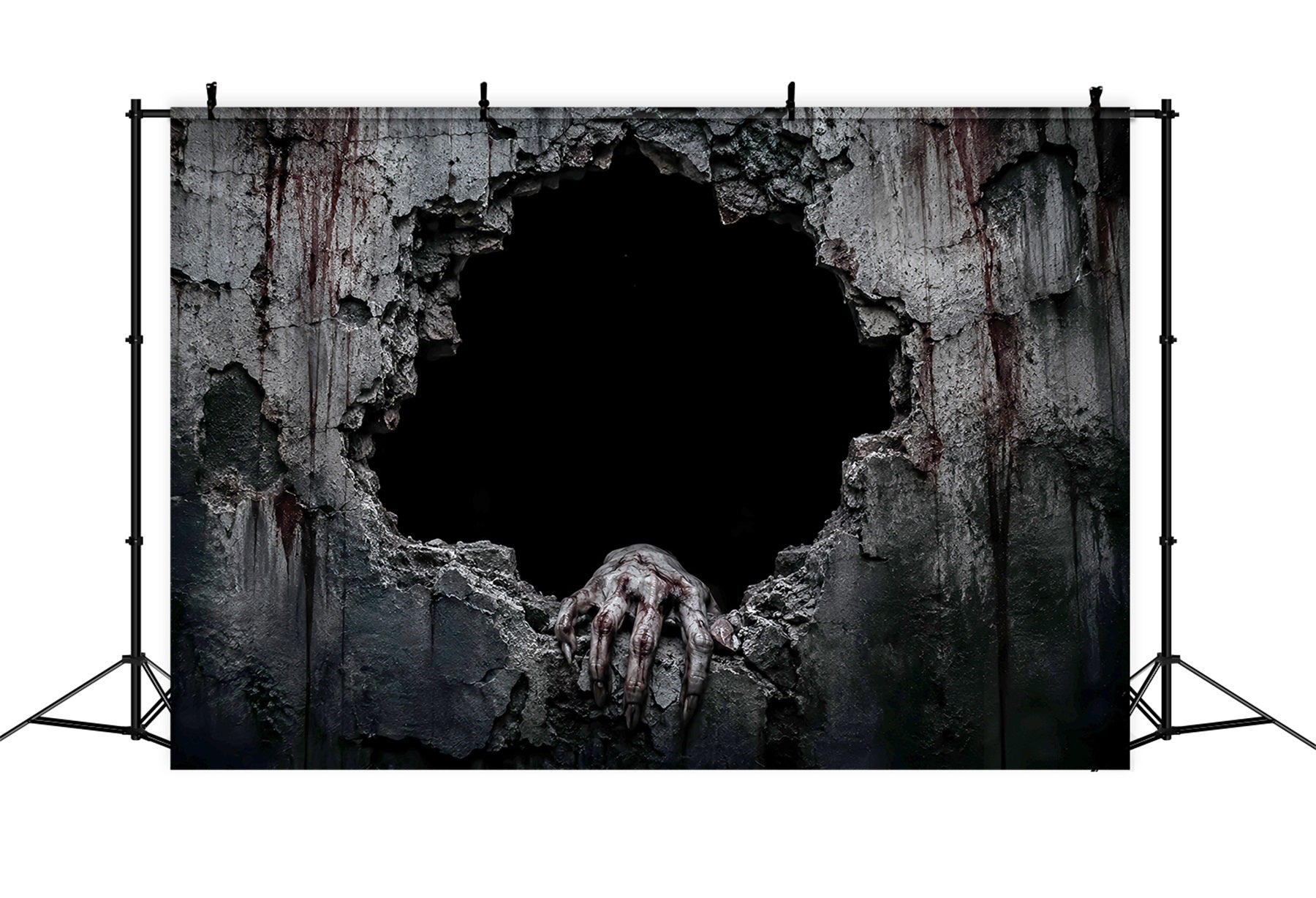 Halloween Bloody Backdrop Creepy Broken Wall Hand Halloween Backdrops UK LXX67-58