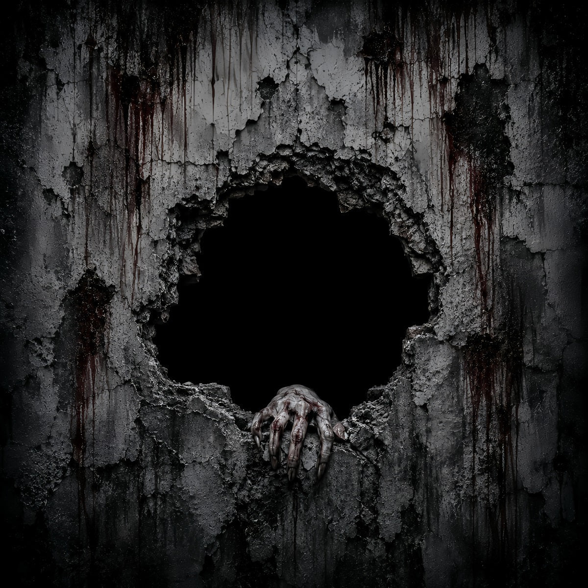 Halloween Bloody Backdrop Creepy Broken Wall Hand Halloween Backdrops UK LXX67-58