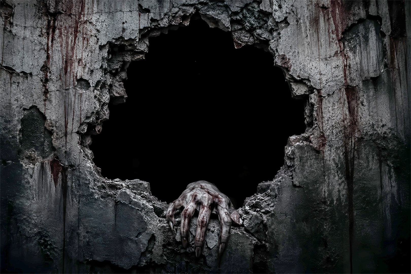 Halloween Bloody Backdrop Creepy Broken Wall Hand Halloween Backdrops UK LXX67-58