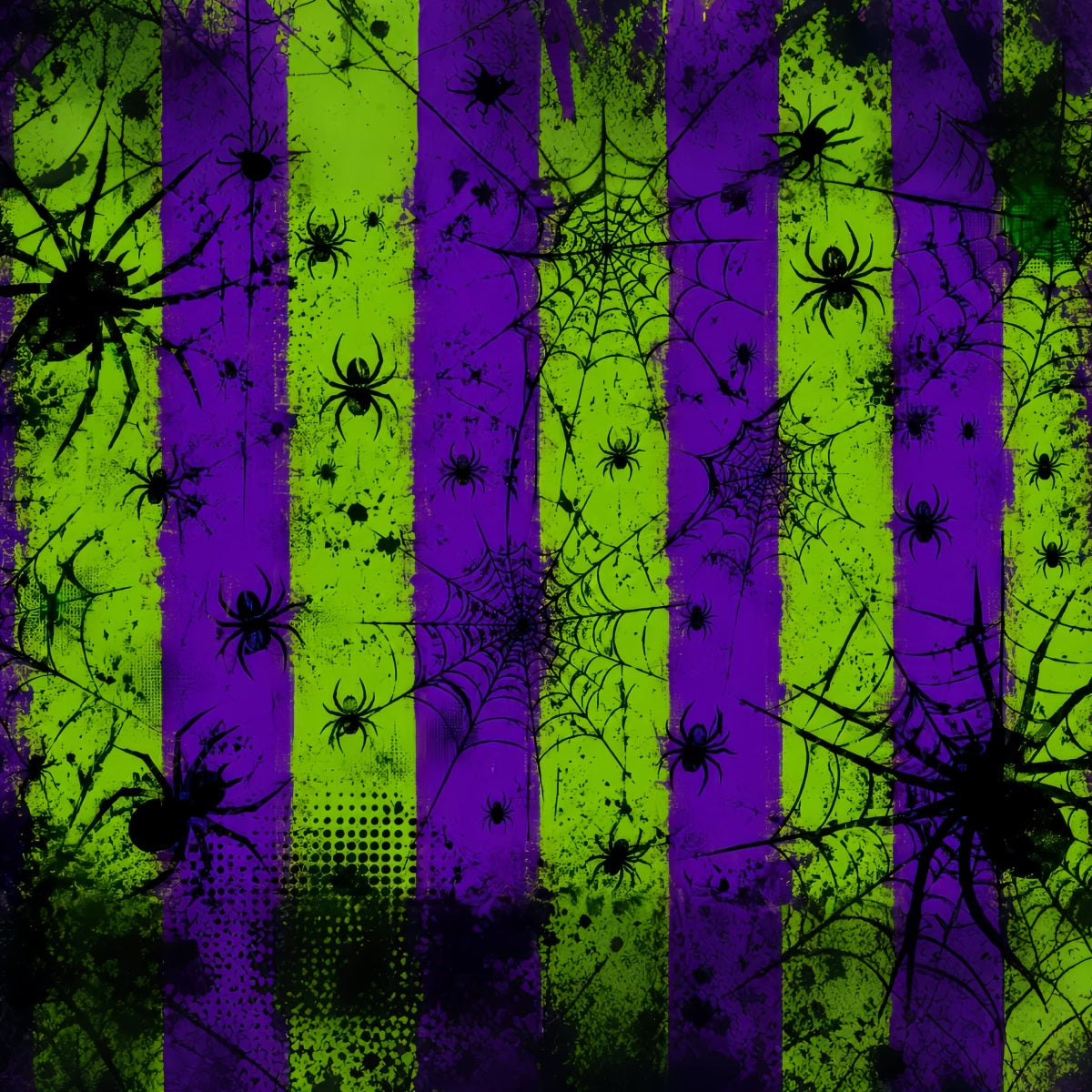 Halloween Backdrop Photo Booth Neon Spider Web Stripes Backdrops Halloween UK LXX67-90