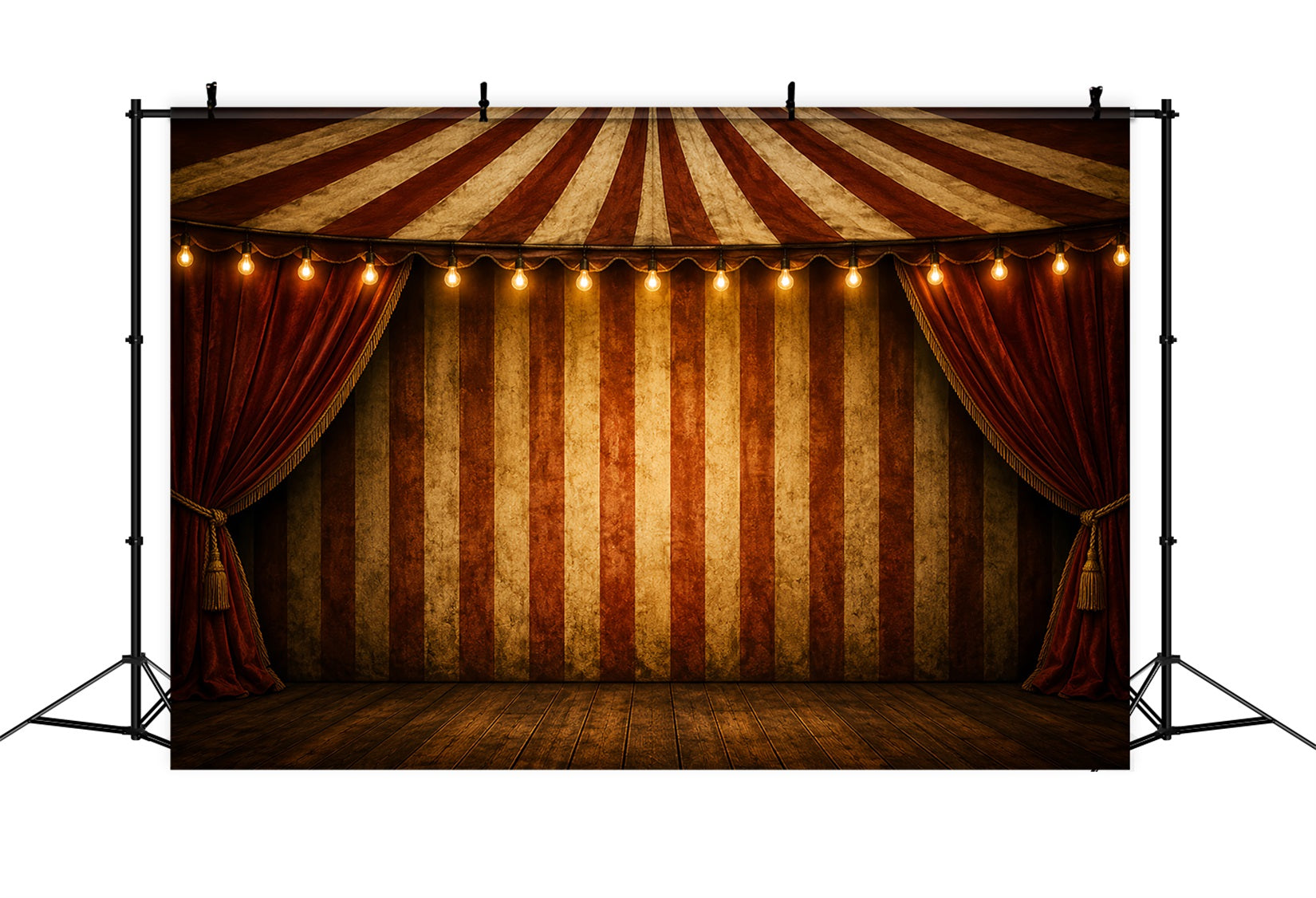 Halloween Backdrops For Pictures Vintage Circus Striped Stage Halloween Circus Backdrop UK LXX67-95