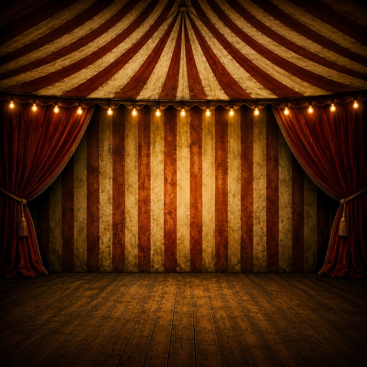 Halloween Backdrops For Pictures Vintage Circus Striped Stage Halloween Circus Backdrop UK LXX67-95
