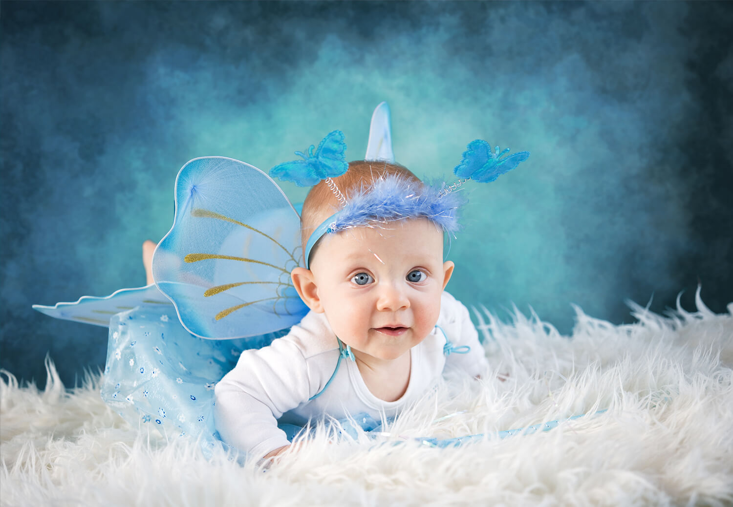 Blue Abstract Portrait Photography Backdrop UK M5-100