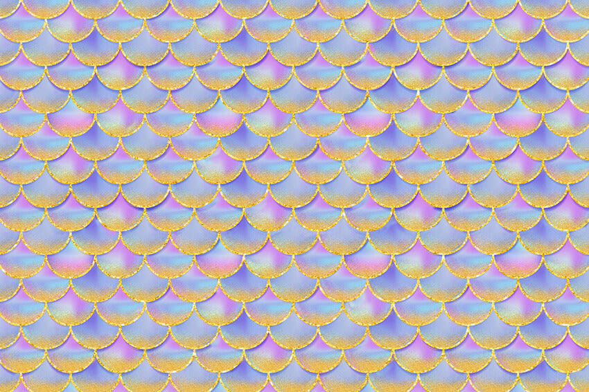 Colorful Mermaid Squama Birthday Backdrop UK M5-21