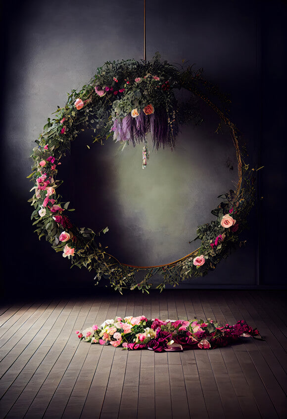 Abstract Shade Hanging Floral Ring Backdrop UK M5-67