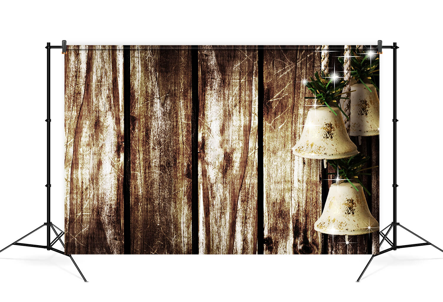 Christmas Bells Vintage Wood Photography Backdrop UK M6-144