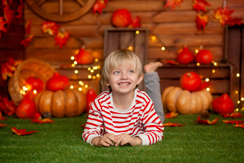 Thanksgiving Pumpkins Autumn Photography Backdrop UK M7-82