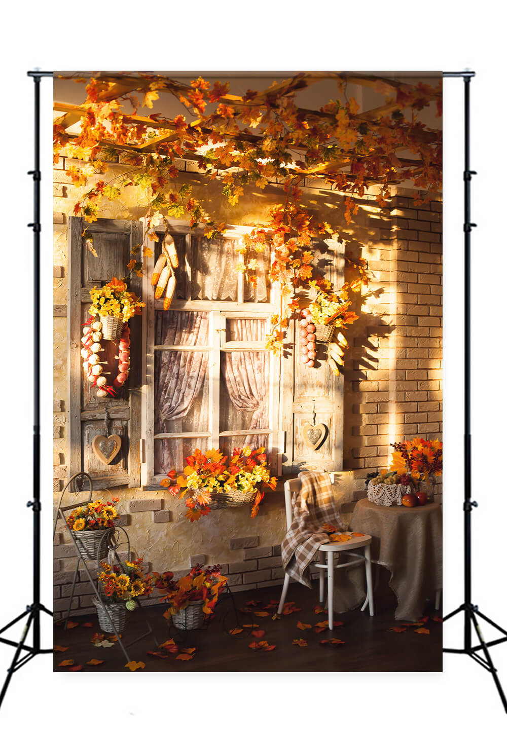 Autumn Thanksgiving Rural House Yard Backdrop UK M8-55