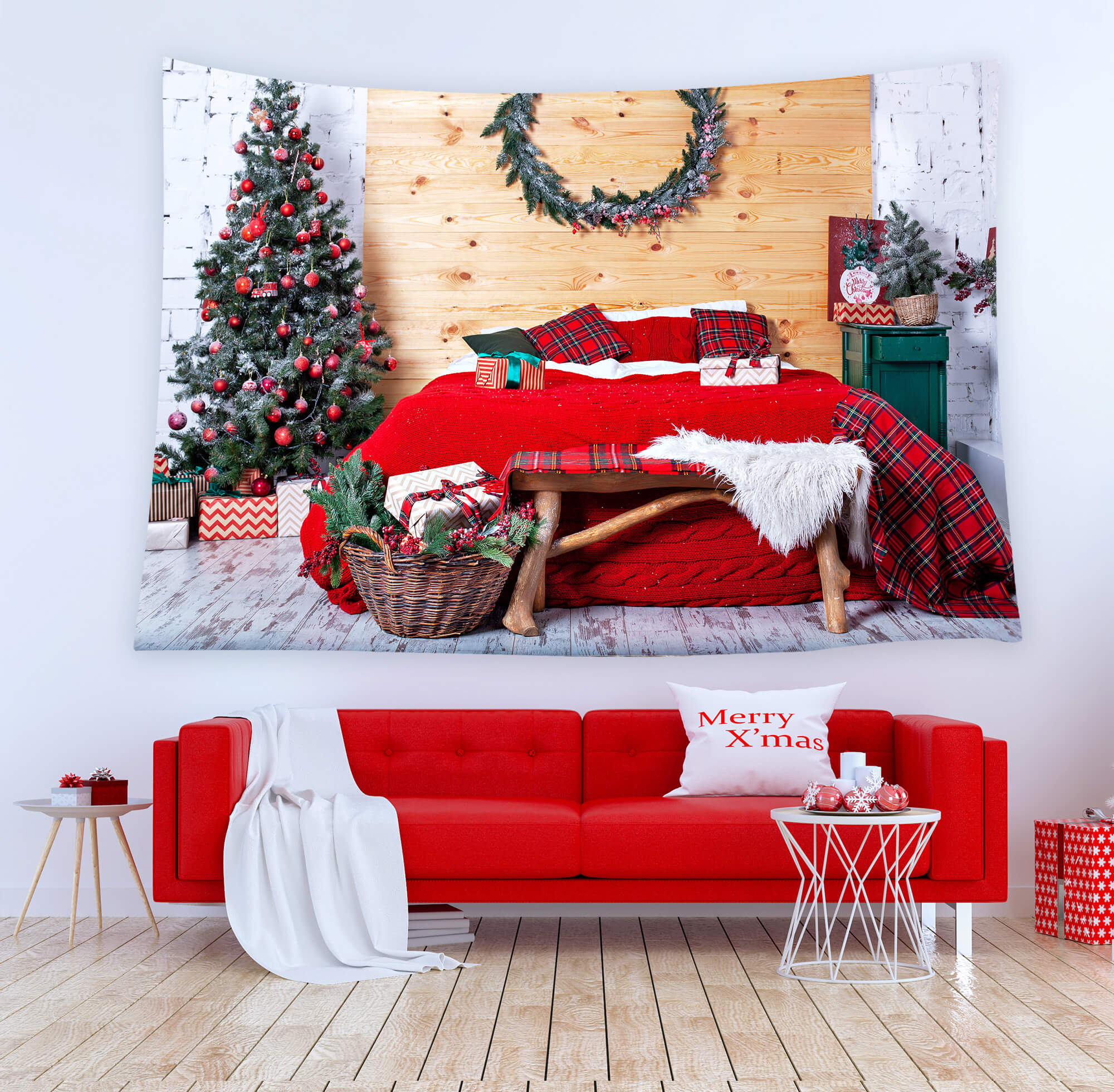 Christmas Bedroom Wall Tapestry Festival Decor BUY 2 GET 1 FREE