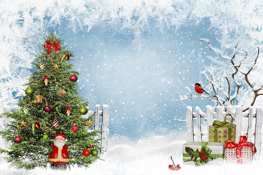 Christmas Fir Tree Winter Snow Landscape Backdrop UK M9-25