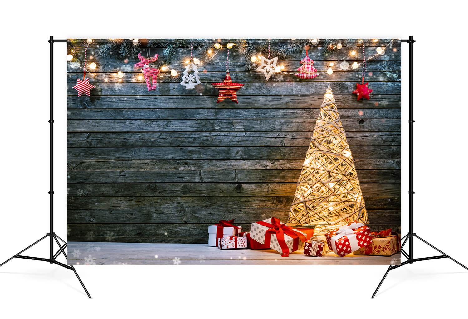Illuminated Christmas Tree Decoration Backdrop UK M9-74