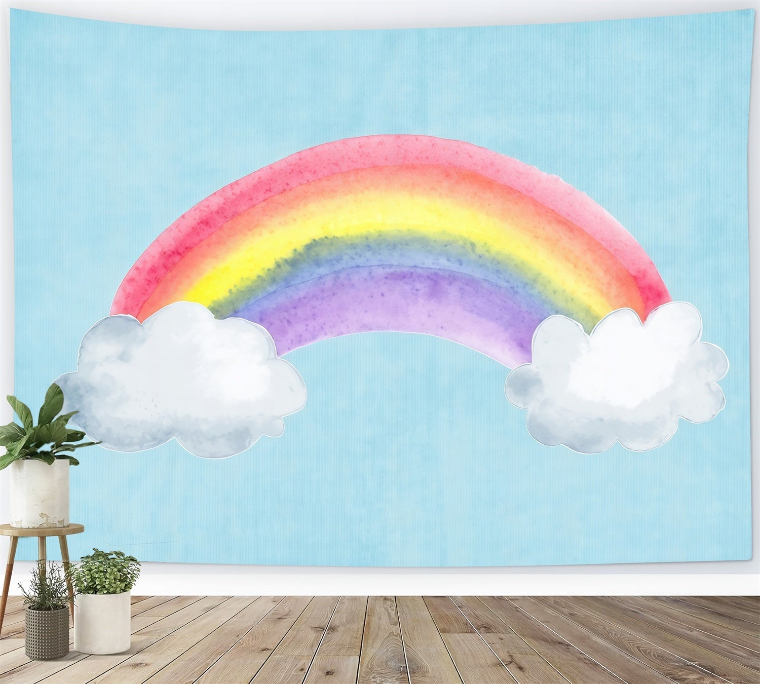 Smash Cake Backdrop Colorful Rainbow Sky Birthday Backdrops UK MRR10-18