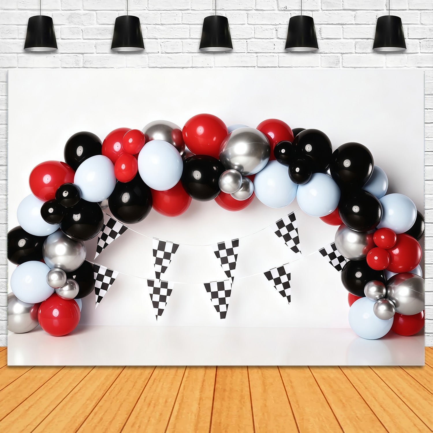 Cake Smash Backdrops Race Car Balloon Arch Birthday Backdrop UK MRR10-21