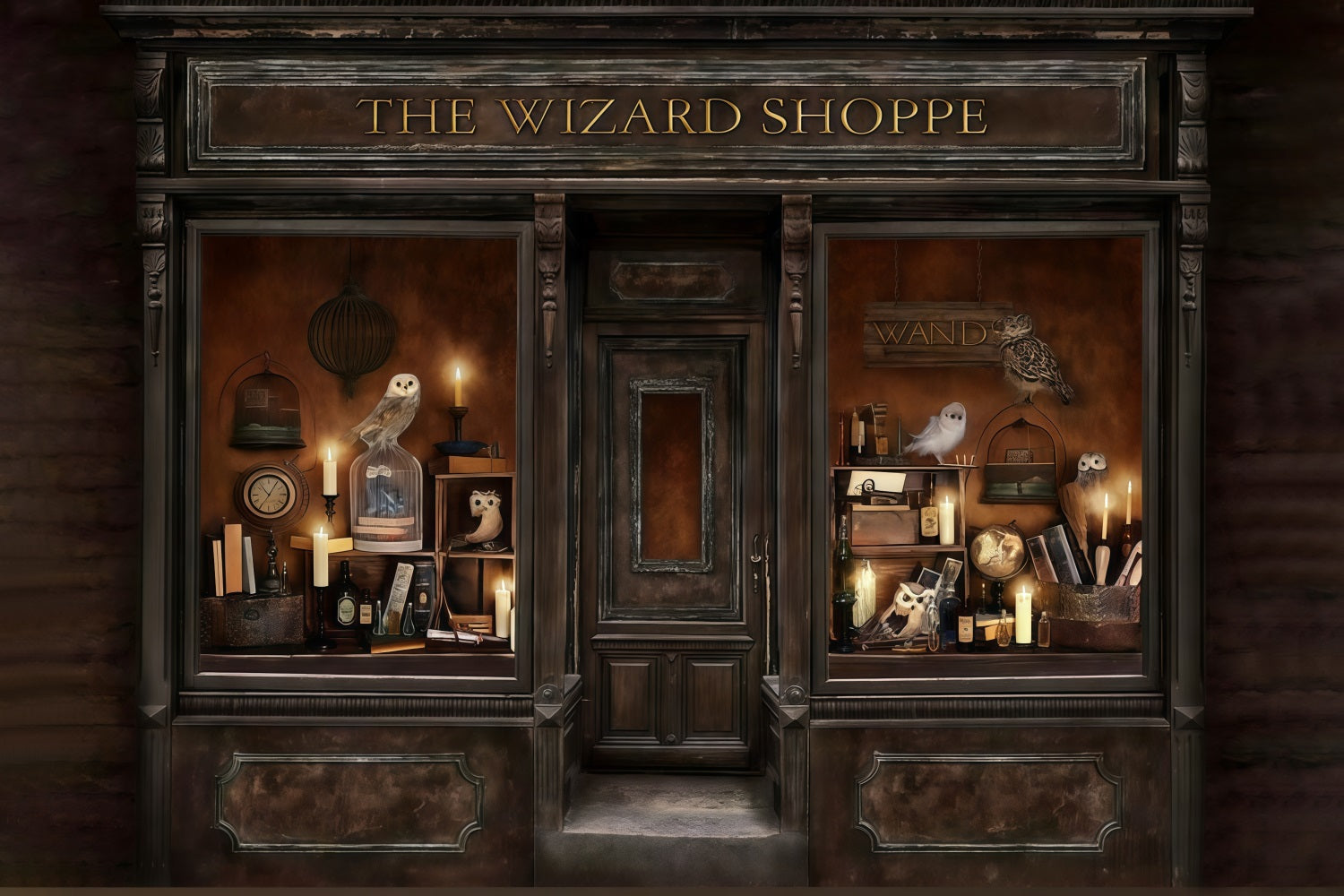 Halloween Backdrop Magical Wizard Shop Window Halloween Photo Backdrop UK MRR10-23