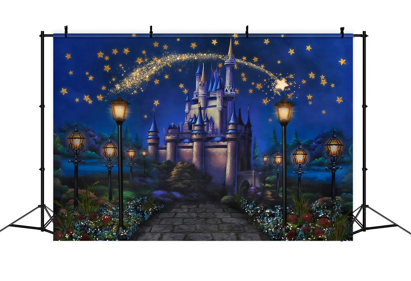 Castle Backdrop Magical Castle Stars Newborn Photography Backdrop UK MRR10-27