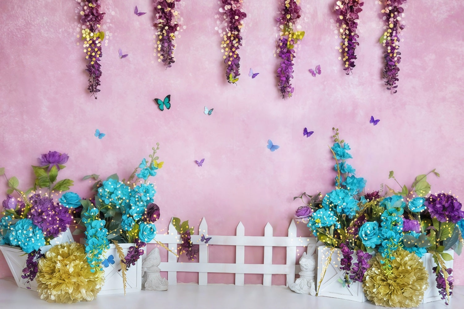 Cake Smash Backdrops Spring Garden Butterflies Birthday Backdrop UK MRR10-34