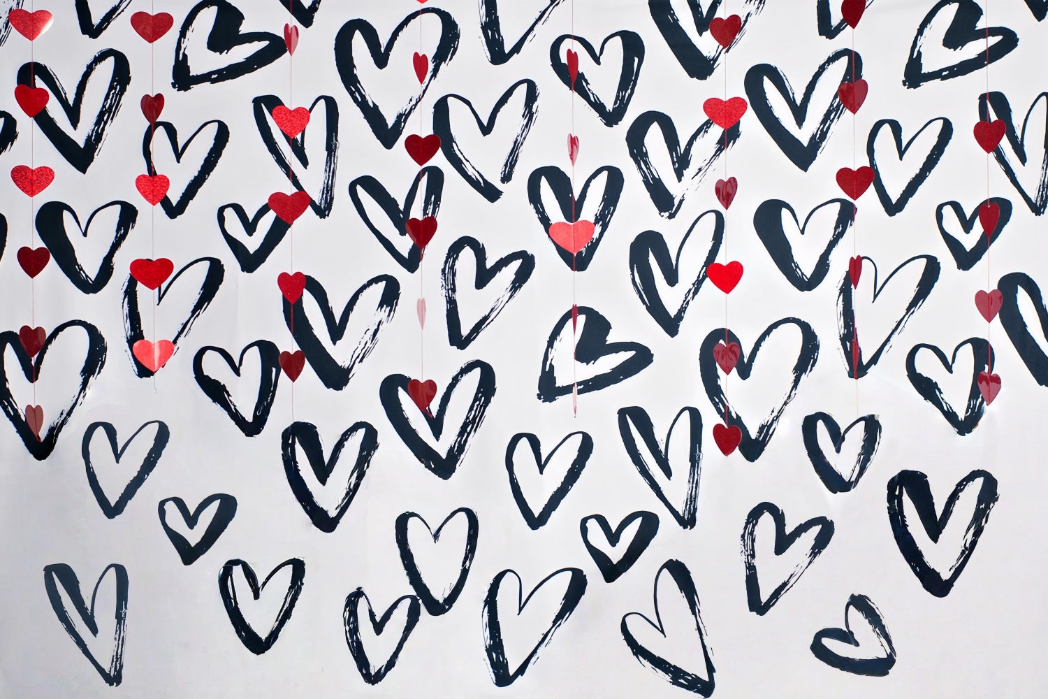 Valentine's Day Backdrop Love Hearts White Wall Valentines Backdrop UK MRR10-36