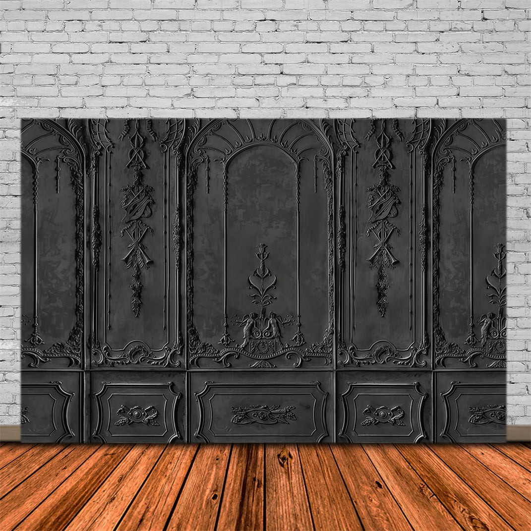 Vintage Backdrop Black Ornate Vintage Wall Retro Wall Backdrop UK MRR10-38