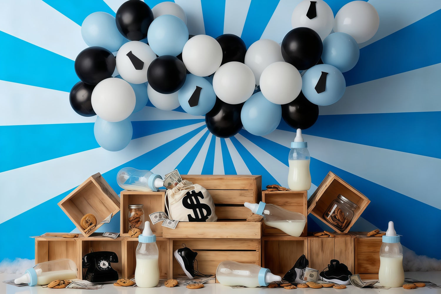 Cake Smash Backdrop Money Baby Theme Party Birthday Backdrop UK MRR10-47