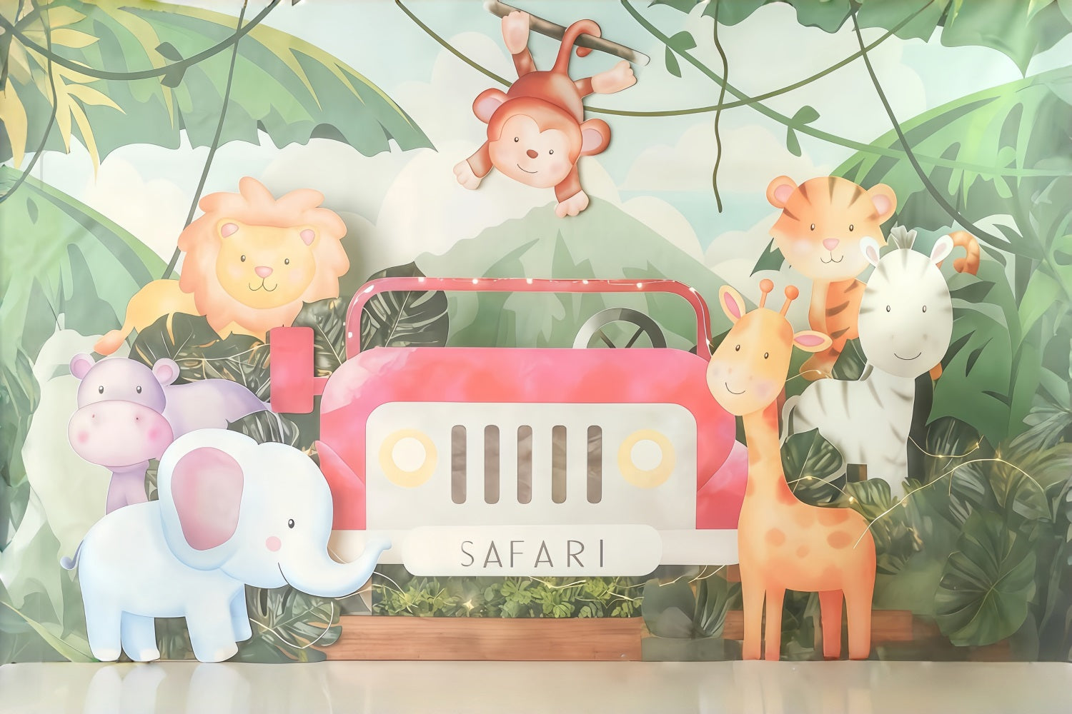 Kids Photo Backdrop Safari Jungle Adventure Children Backdrops UK MRR10-50