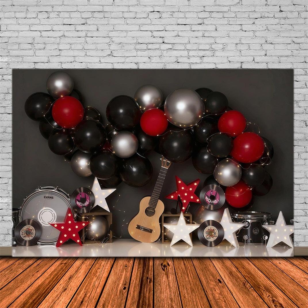 Cake Smash Backdrops Music Party Balloons Birthday Photo Backdrop UK MRR10-51