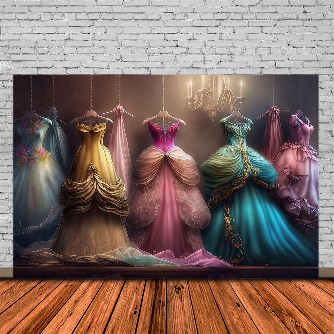 Vintage Backdrop Princess Dresses Elegant Closet Retro Backdrop UK MRR10-58