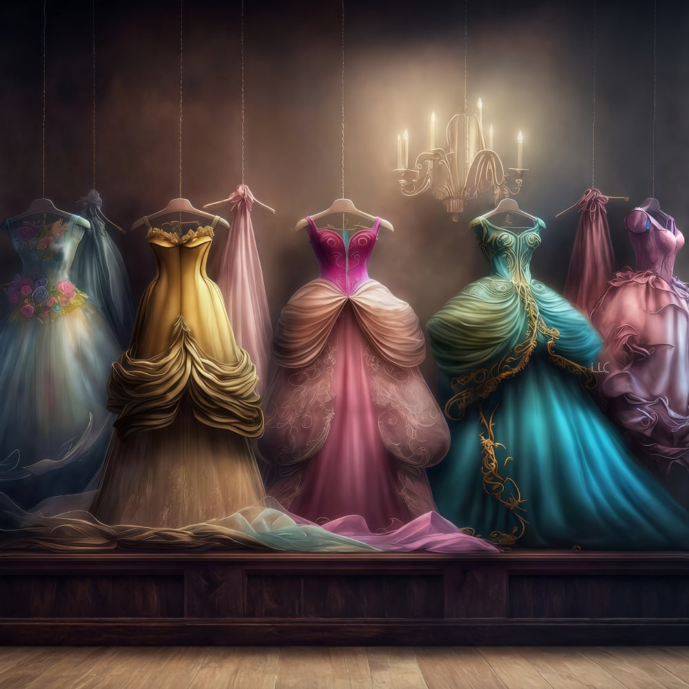 Vintage Backdrop Princess Dresses Elegant Closet Retro Backdrop UK MRR10-58