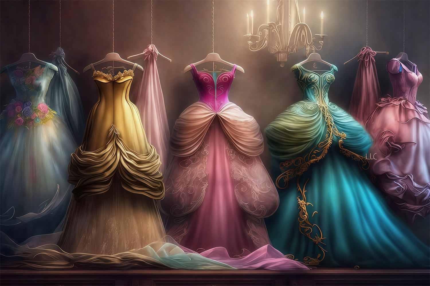 Vintage Backdrop Princess Dresses Elegant Closet Retro Backdrop UK MRR10-58