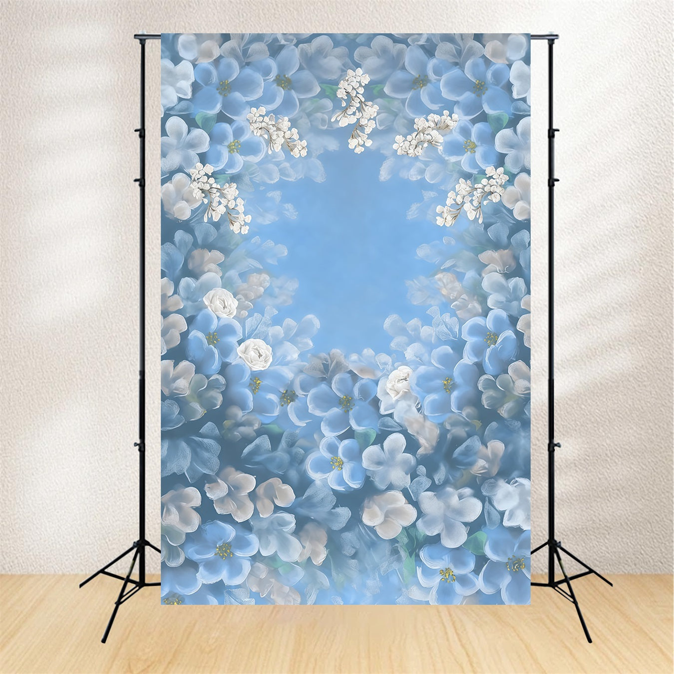 Artistic Backdrop Watercolor Blue Blooming Floral Fine Art Backdrops UK MRR10-59