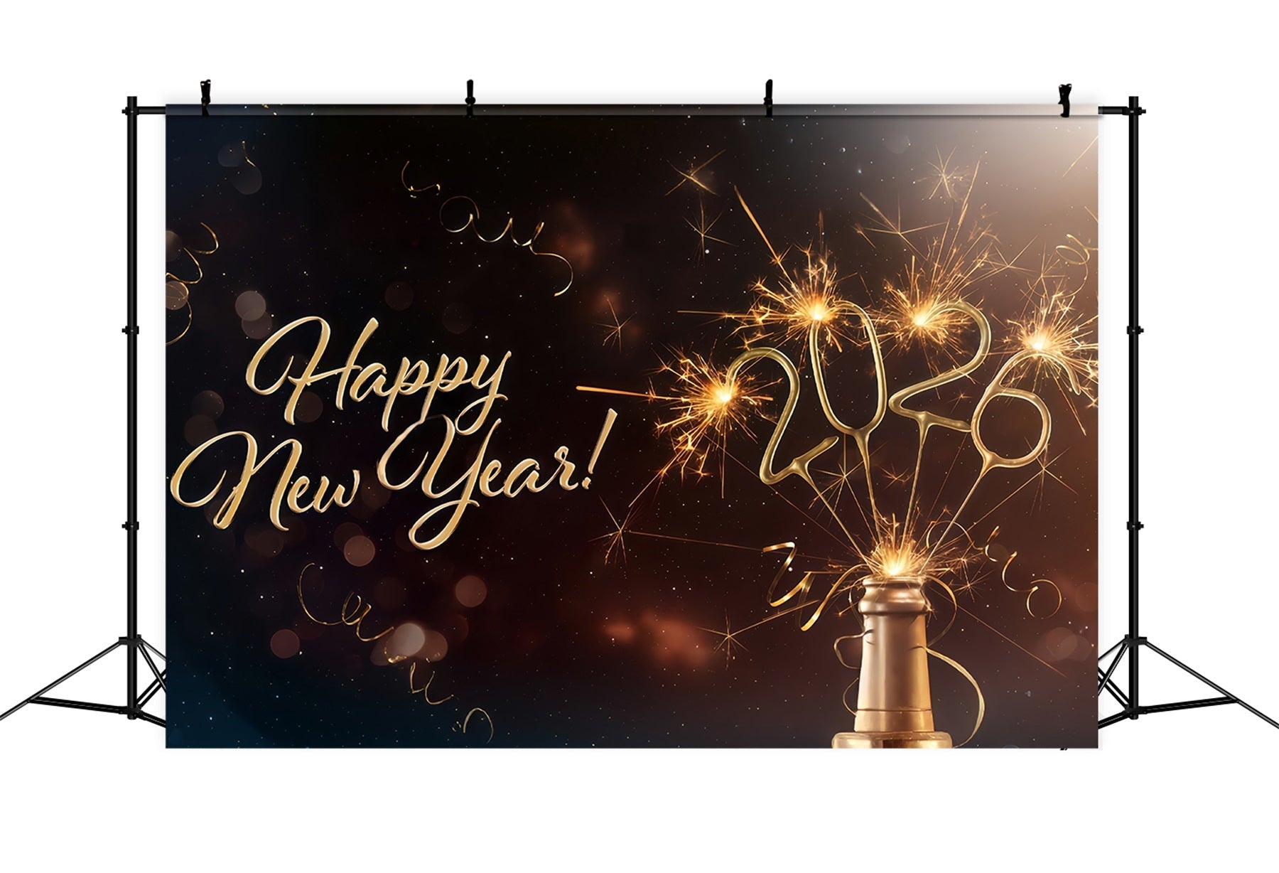 2026 New Year Backdrop Sparkling Champagne Burst Celebration New Years Eve Backdrop UK MRR10-6