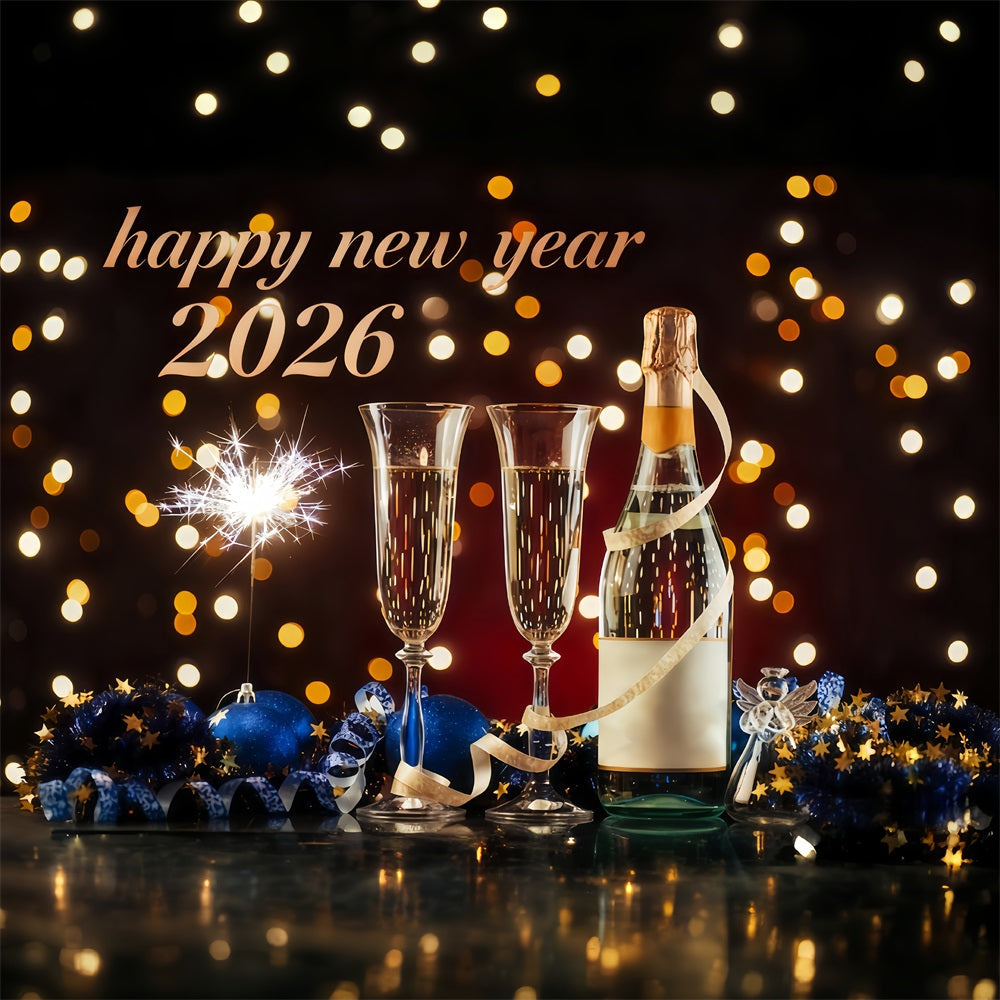 New Years Eve Backdrop Elegant Toast Midnight Lights Happy New Year Backdrop UK MRR10-7