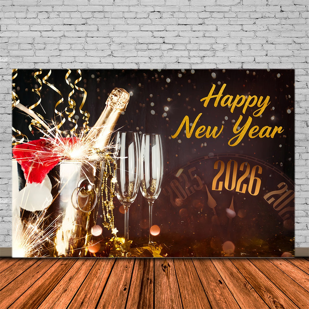 New Years Photo Backdrop Champagne Spark Celebration Countdown Happy New Years Backdrop UK MRR10-9