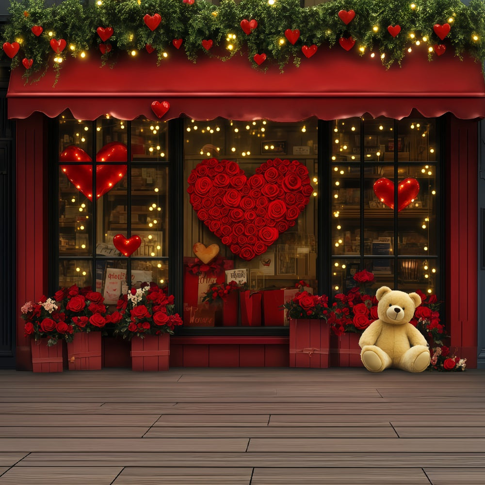 Valentines Backdrop Gift Shop Red Rose Valentine's Day Backdrops UK MRR11-120