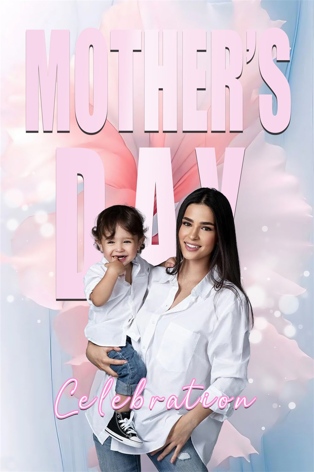 Mother's Day Photography Backdrops Modern Floral Celebration Custom Backdrop UK MRR3-111