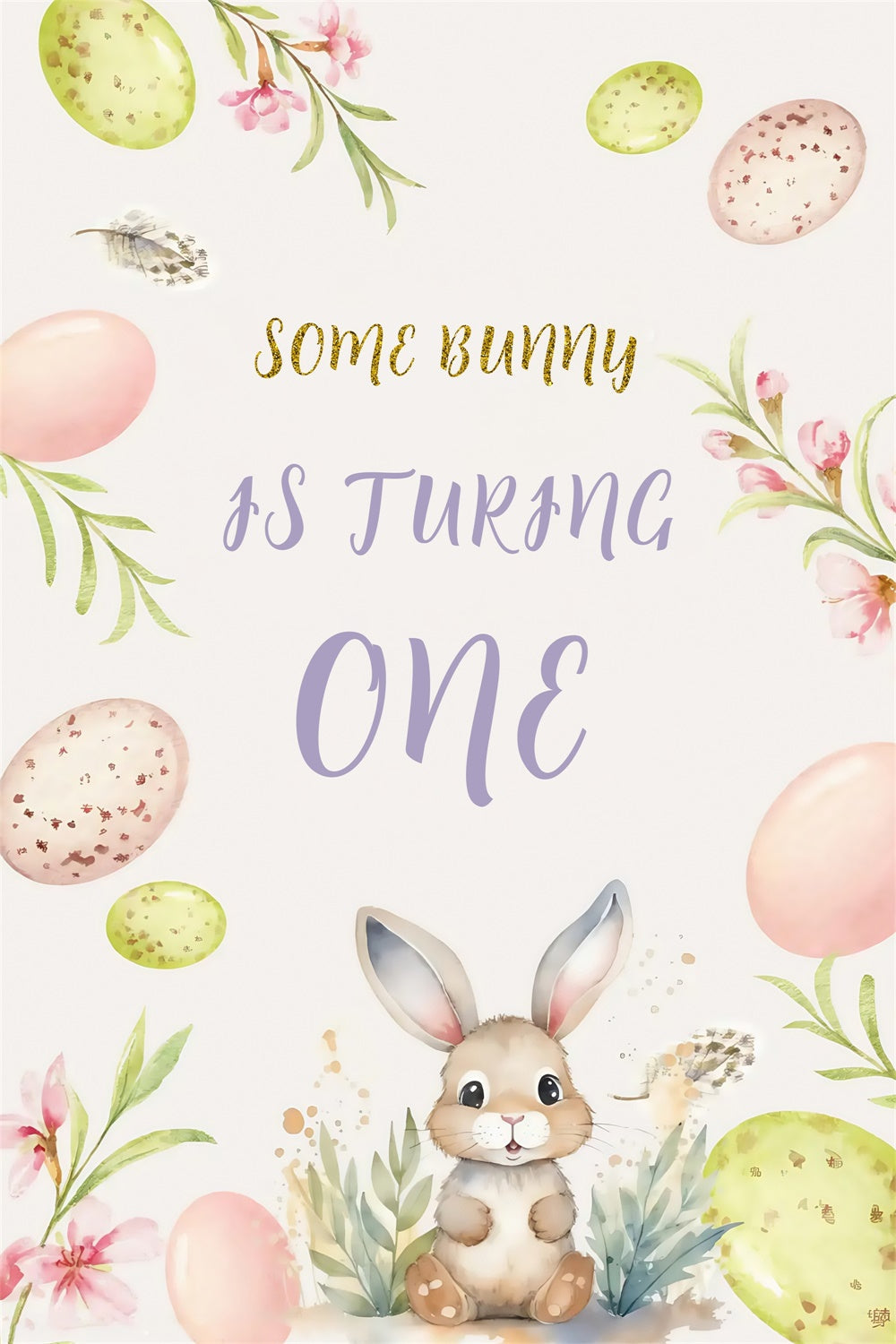 Easter Picture Backdrops Gentle Bunny Blooms Party Custom Backdrop UK MRR3-140