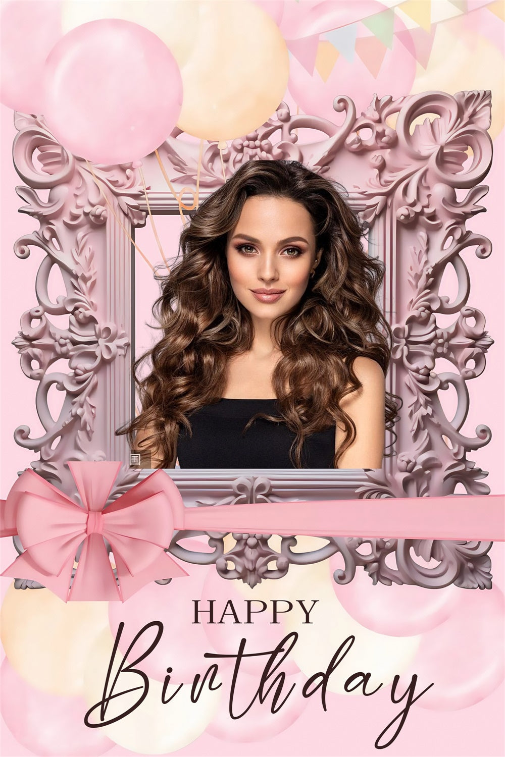 Personalized Birthday Backdrops Luxury Floral Frame Backdrop UK MRR3-30