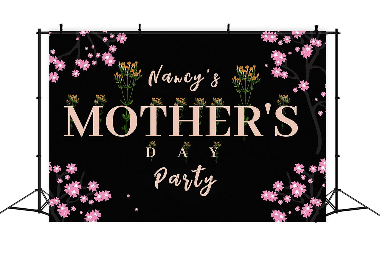 Mothers Day Backdrops Dark Floral Elegant Customized Backdrop UK MRR3-40