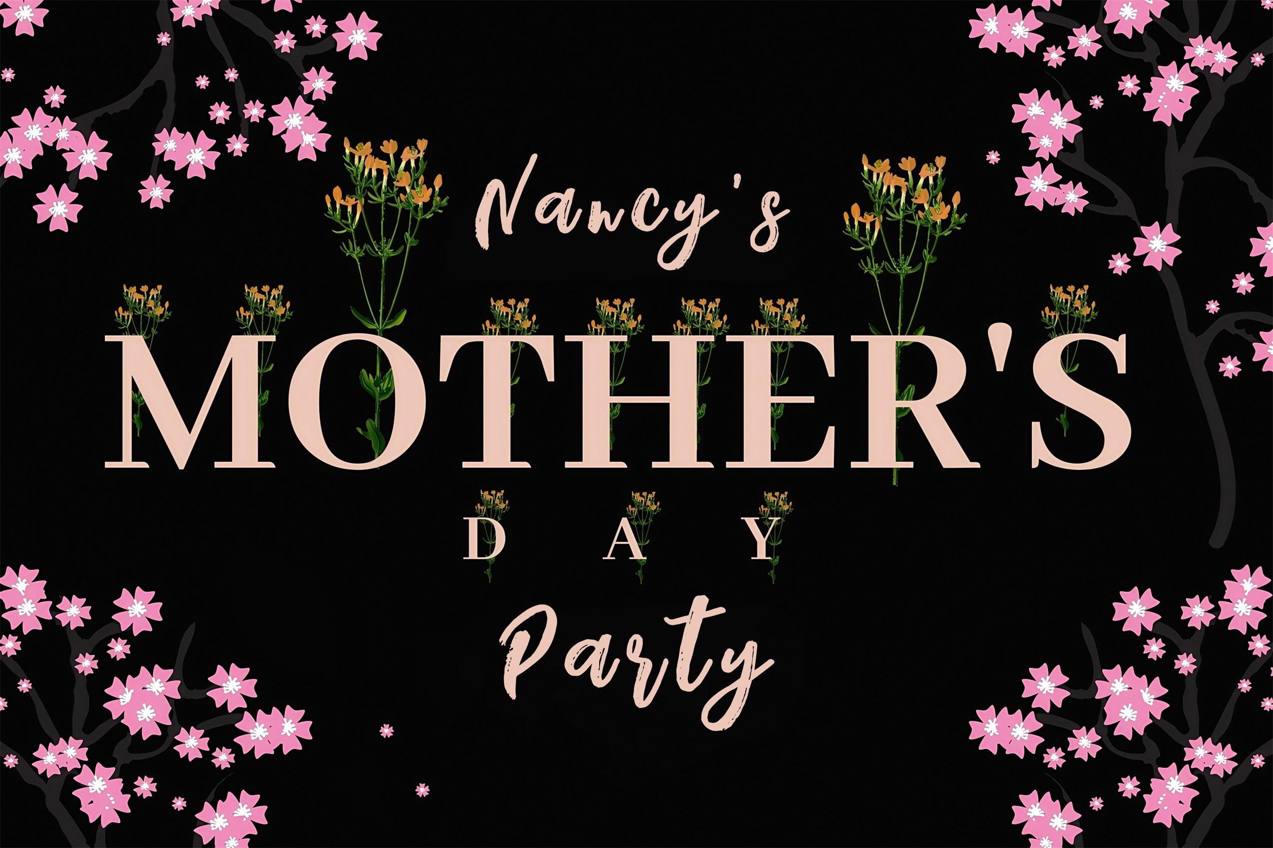 Mothers Day Backdrops Dark Floral Elegant Customized Backdrop UK MRR3-40