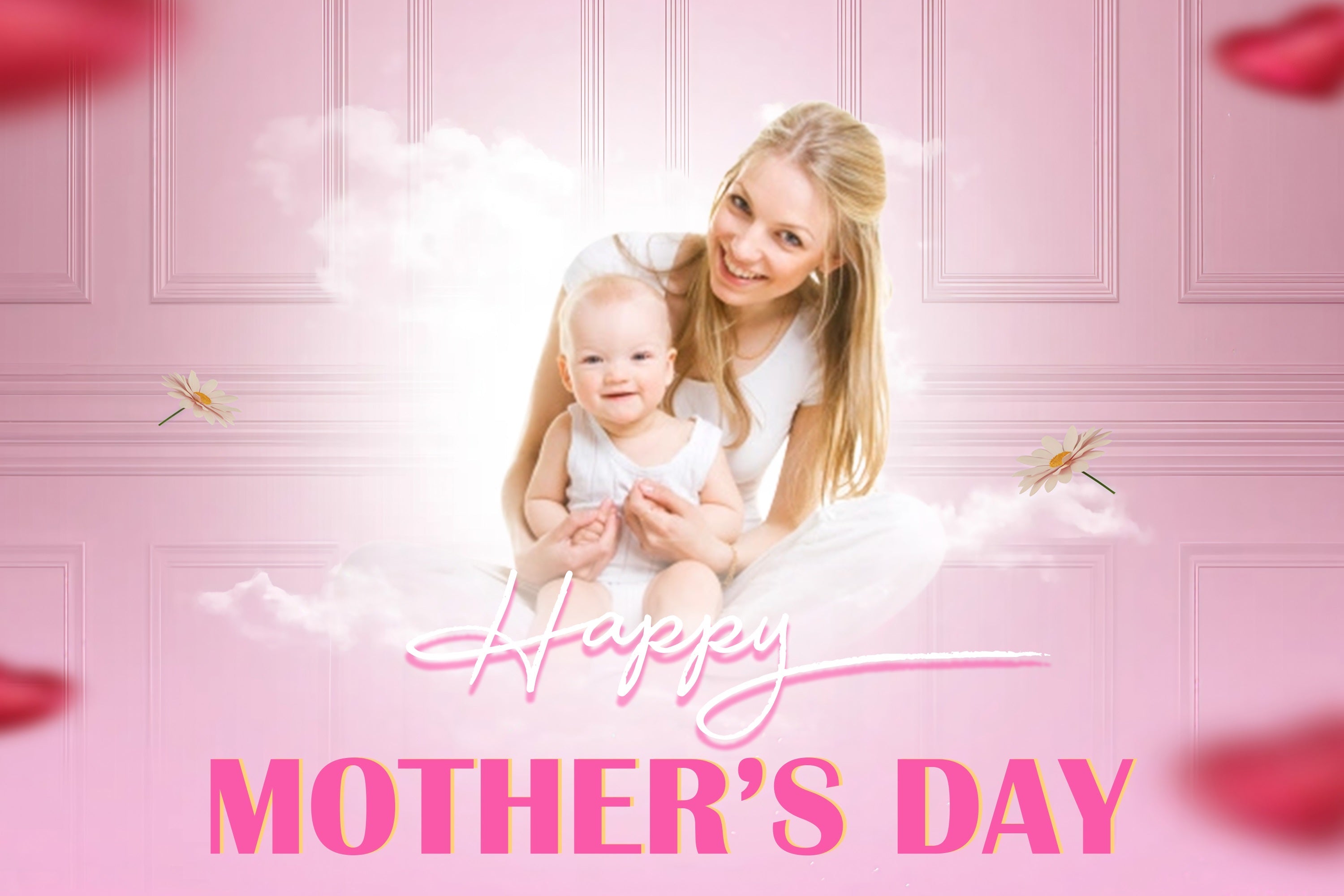 Mother's Day Photo Backdrops Dreamy Cloud Flower Personalized Backdrop UK MRR3-43
