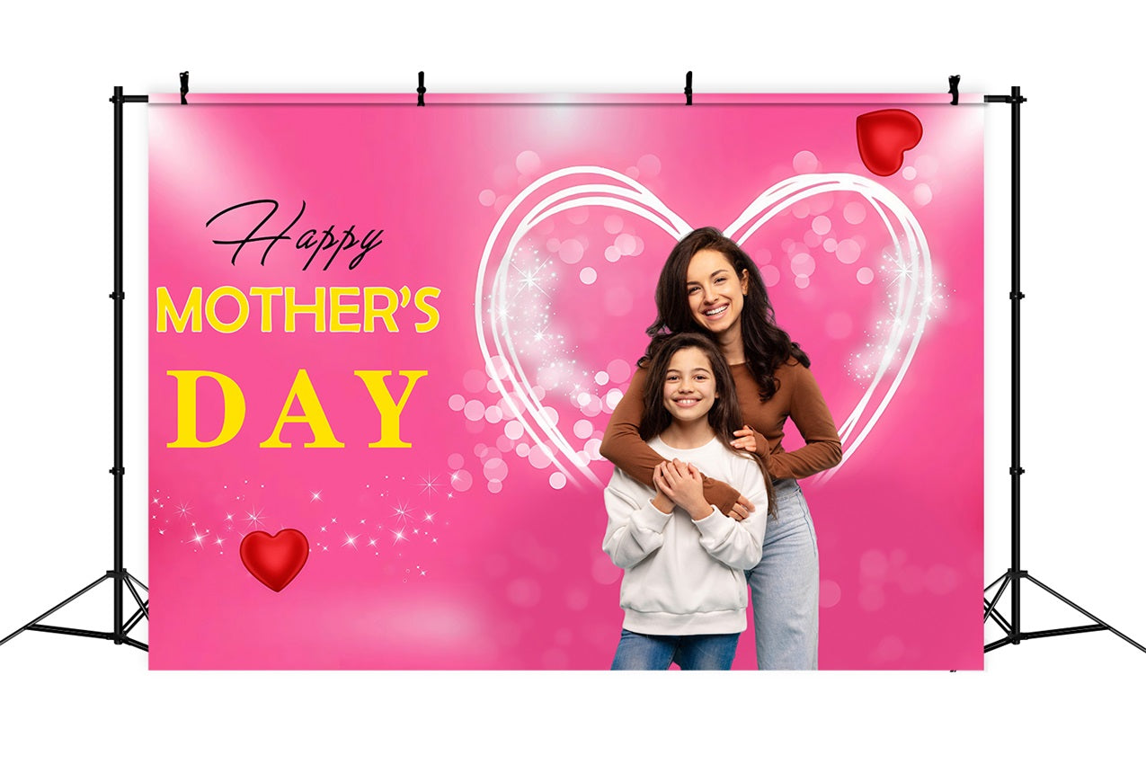 Mother's Day Backdrop Ideas Sparkling Love Heart Personalised Backdrop UK MRR3-44