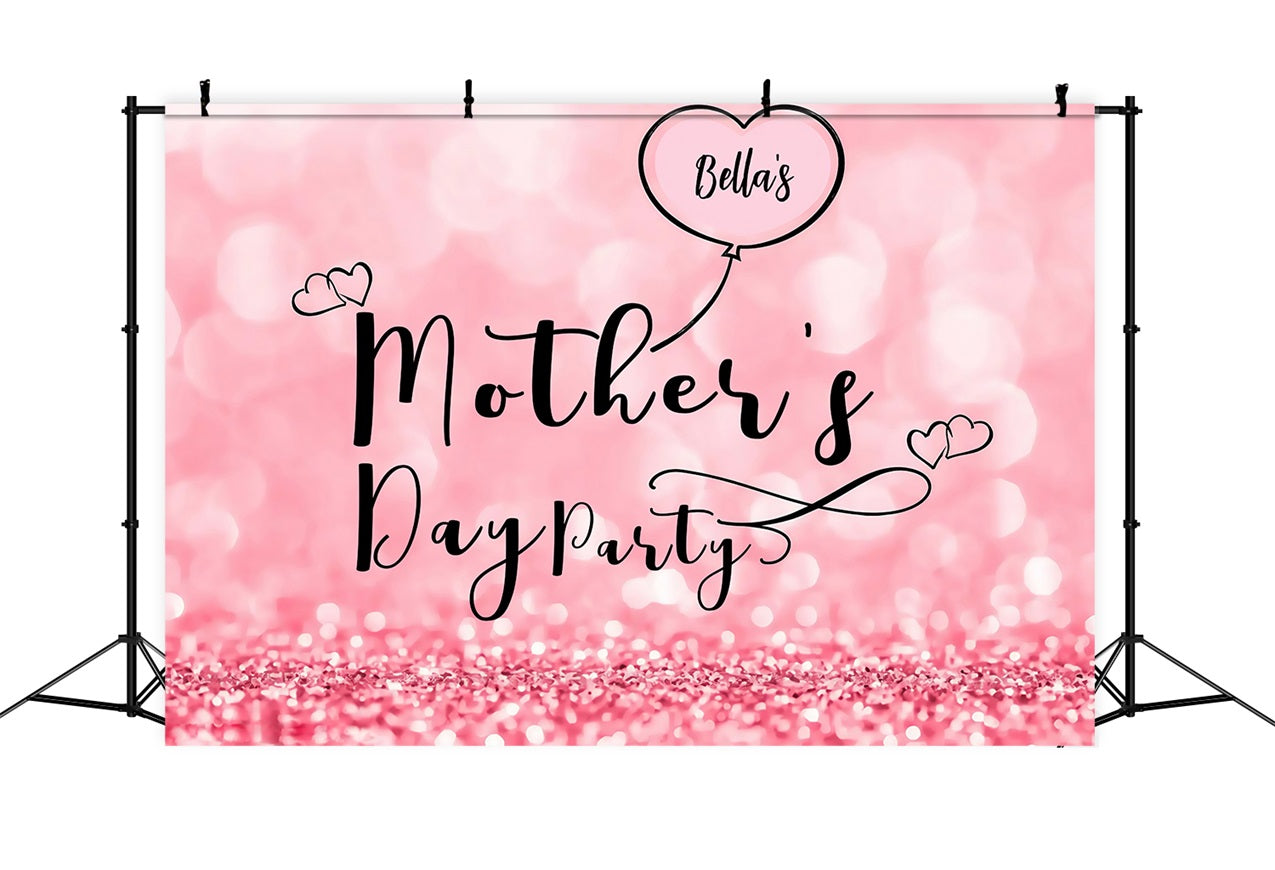 Backdrop For Mother's Day Pink Glitter Celebration Customized Backdrop UK MRR3-46