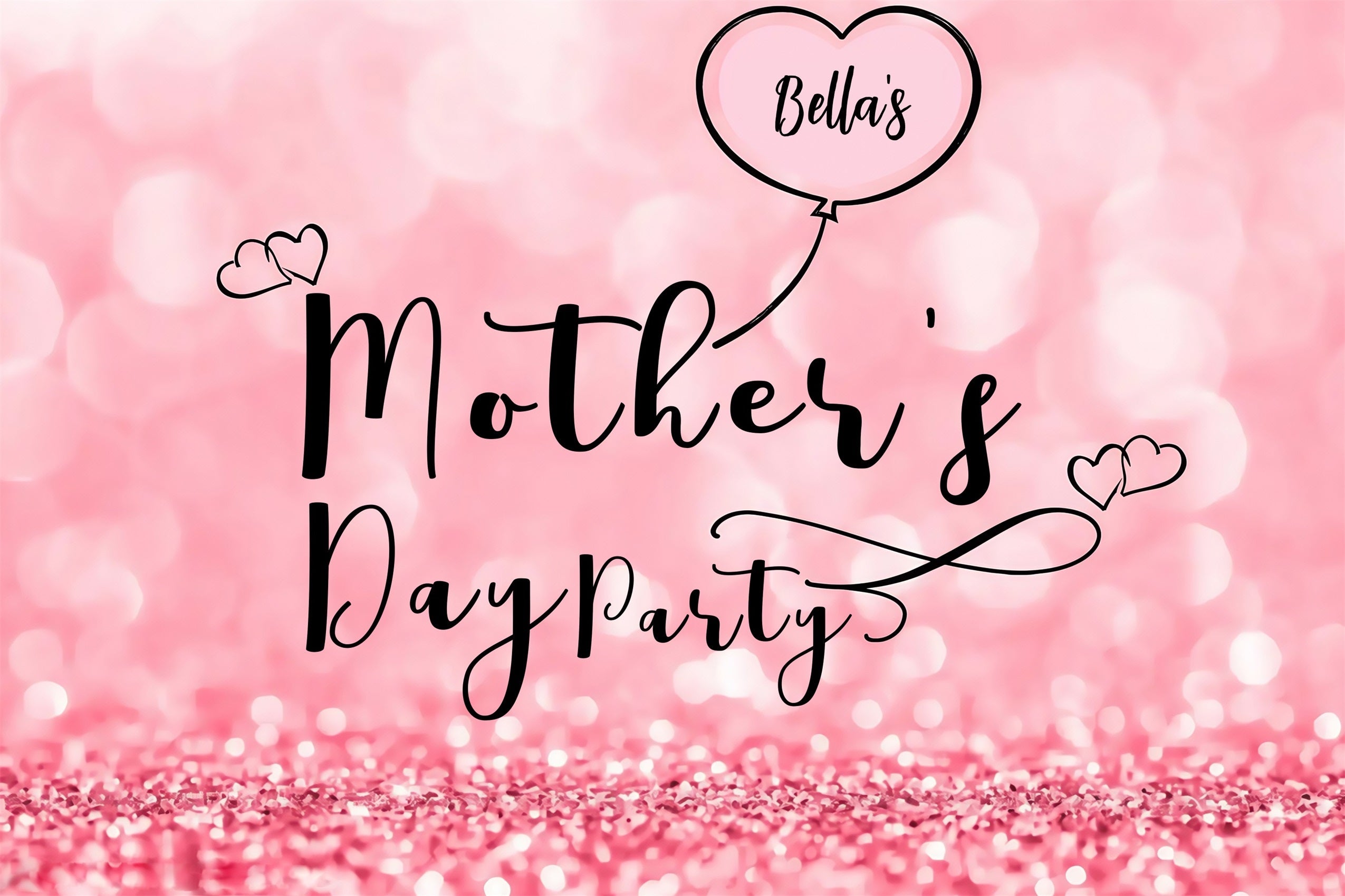 Backdrop For Mother's Day Pink Glitter Celebration Customized Backdrop UK MRR3-46